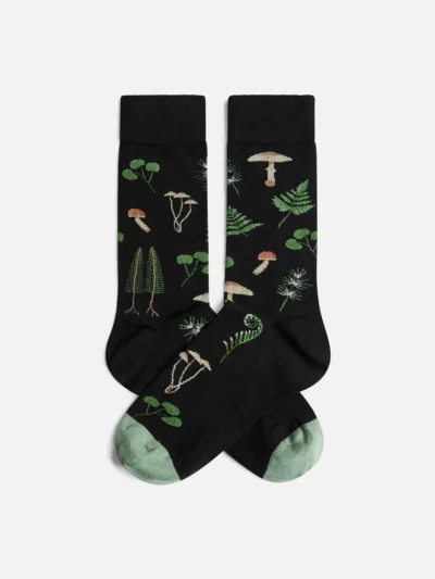 Black Mushrooms Sock